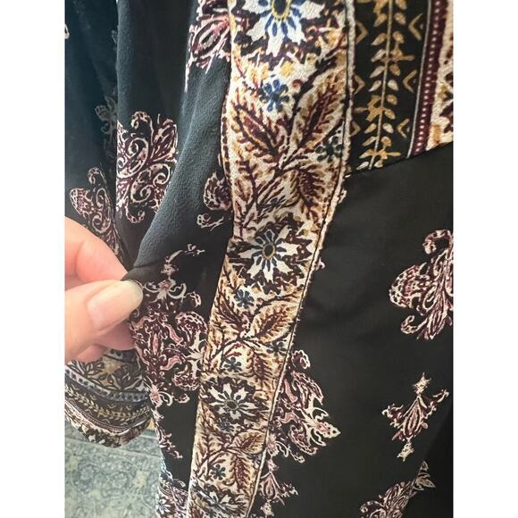 Knox Rose boho peasant short sleeved blouse flowy hippie gypsy puff sleeve - Picture 5 of 8